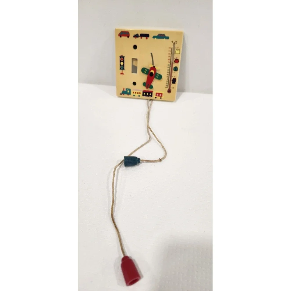 Vintage Termomete Yellow Plain/Train‎ Nursery  Switch Plate With Pull Strings